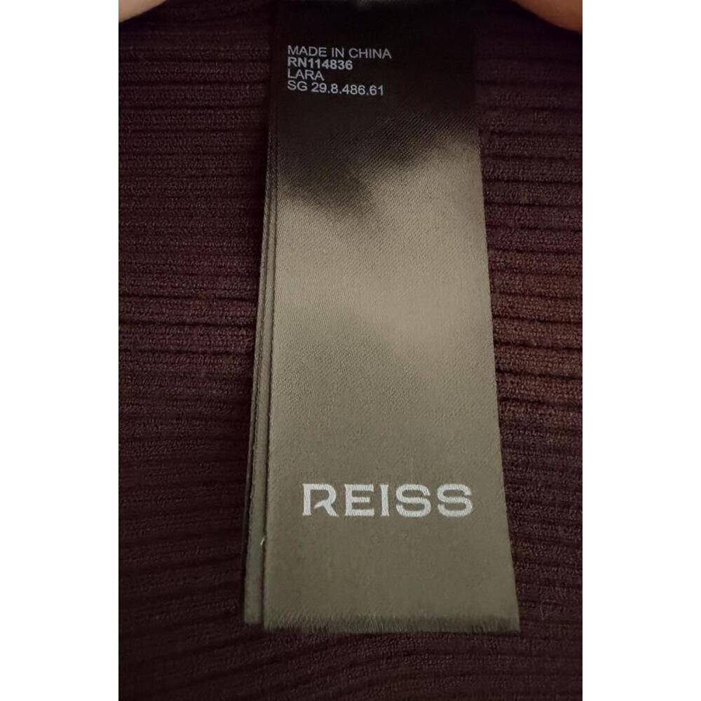 New Reiss LARA OFF-THE-SHOULDER RIBBED MIDI DRESS IN Plum Purple Sz L $295 - Picture 10 of 12